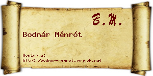 Bodnár Ménrót névjegykártya
